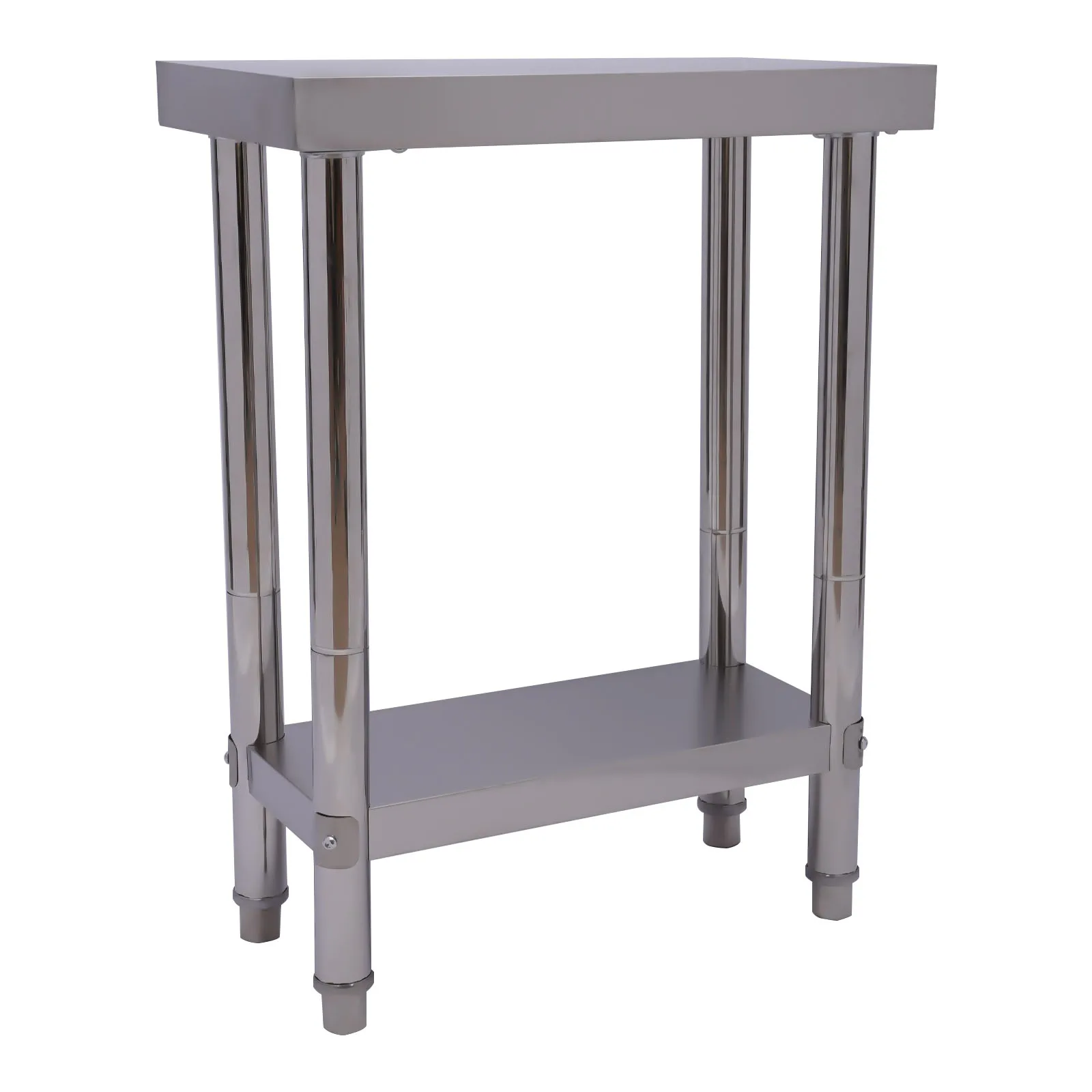 Mesa de aço inoxidável para preparação e trabalho, mesa de trabalho comercial resistente para preparação de alimentos com undershelf para restaurante