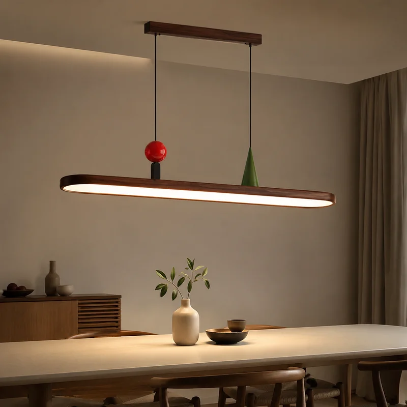 Modern Bauhaus Geometric Oval Linear LED Island For Dining Room Kitchen Over Tables Minimalist Home Office Indoor Pendant Lamp