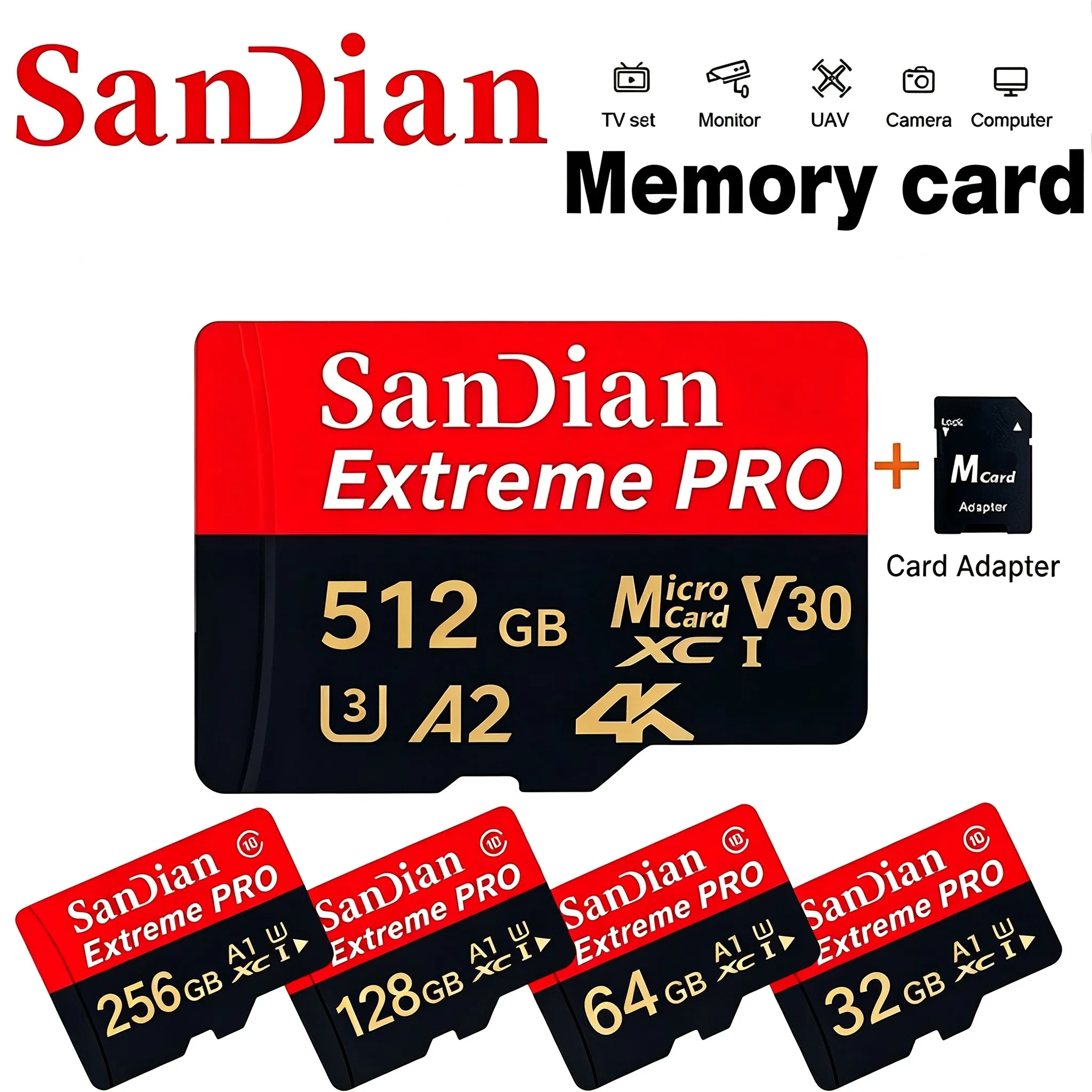 Stable TF Cards 64GB SD Cards 256GB Micro TF SD Card 128GB Memory Card A2 V60 for Tablet/Laptop/GPS/Mobile/PC Mac/Recorder