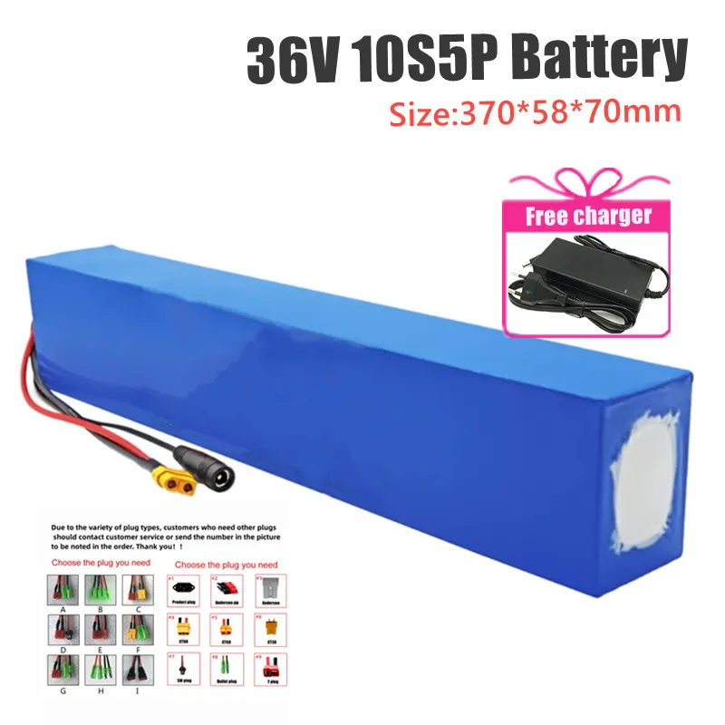 

36V 15Ah 18650 lithium battery pack 10S5P 1000W motor high-power 42V 15000mAh electric commuting tool battery+42V 2A charger