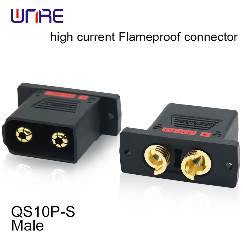 QS10P-S 210A Extreme Power Flameproof Connector Gold-Plated Brass UL94-V0 for Energy Storage/EV Hyperchargers/Industrial Robots
