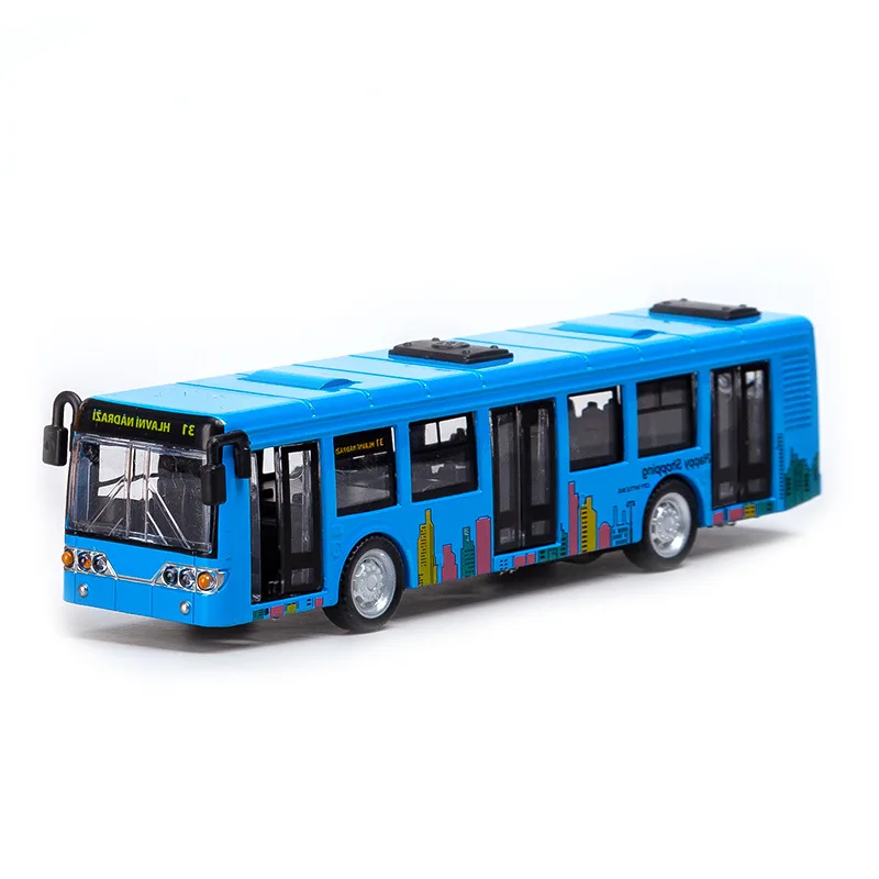 1: 70 Die Casting Model Alloy Bus Model Children\'s Toy Car Pendant Power Car Model Puzzle Toy