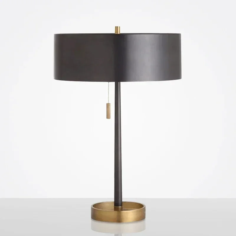 modern desk lighting indoor bedroom black fabric shade metal stand art deco table lamp