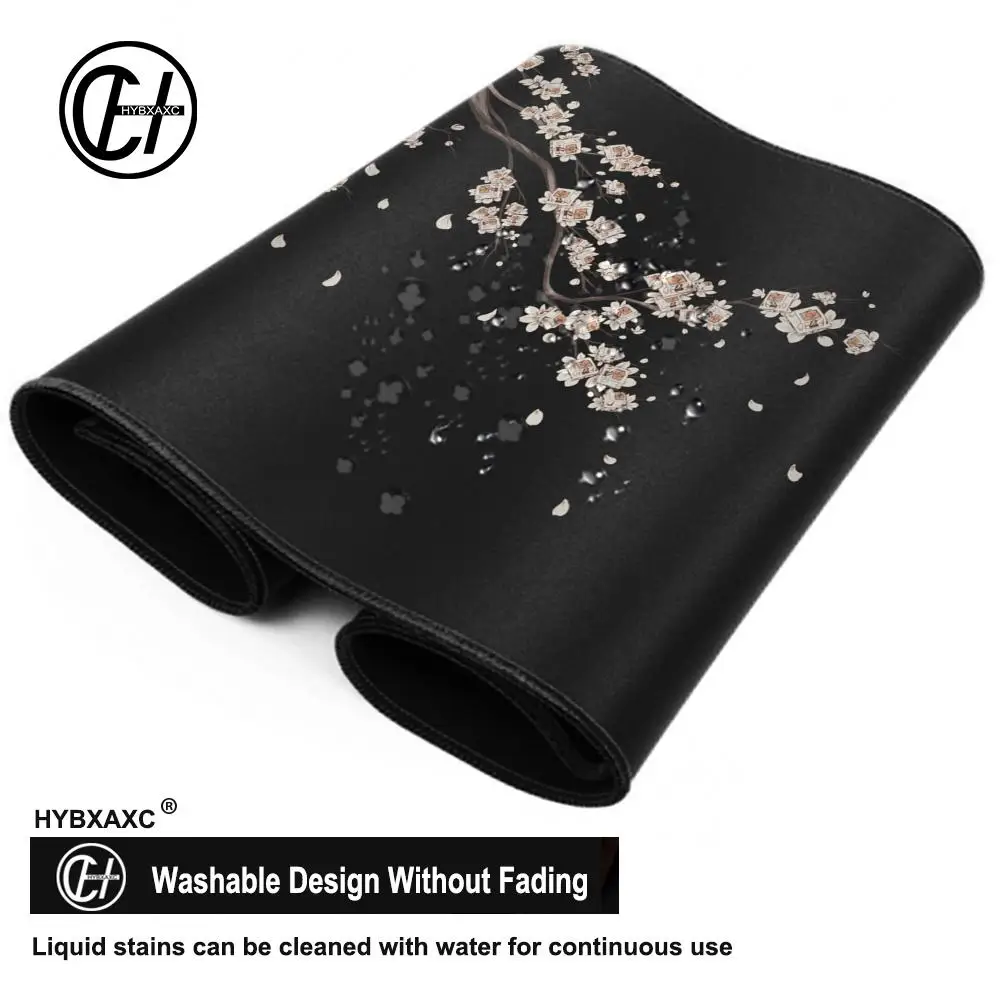 Imagem -06 - Kawaii Sakura Gaming Mouse Pad Tapete de Mesa Roxo Preto Tapete Flor de Cereja Office Gamer Computador Mousepad 1200x600