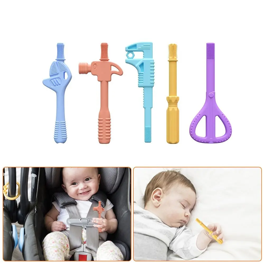 

Creative Silicone Teething Toys Tools Shaped Food Grade Silicone Baby Teethers Portable Safe To Chew Infant Teething Toys