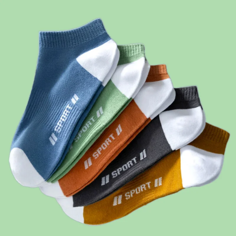 

5/10/20 Pairs 2024 New Fashion High Quality Thin Men's Sports Socks Sweat-absorbing Boat Socks Breathable Casual Short Socks