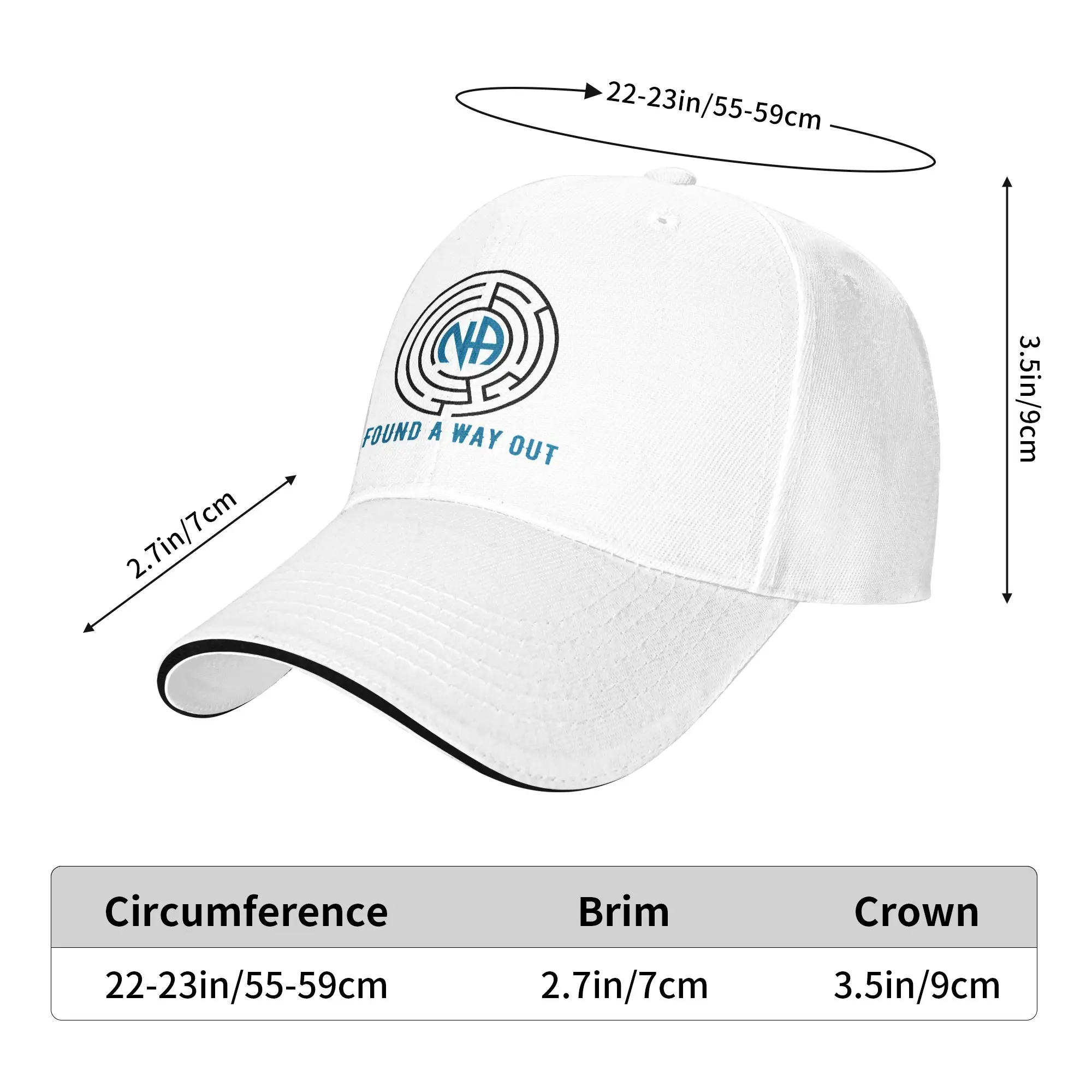Back Print I Found A Way Out Maze NA Narcotics Anonymous Baseball Cap  Trucker Hat Summer Men Women Outdoor Sports Snapback Cap