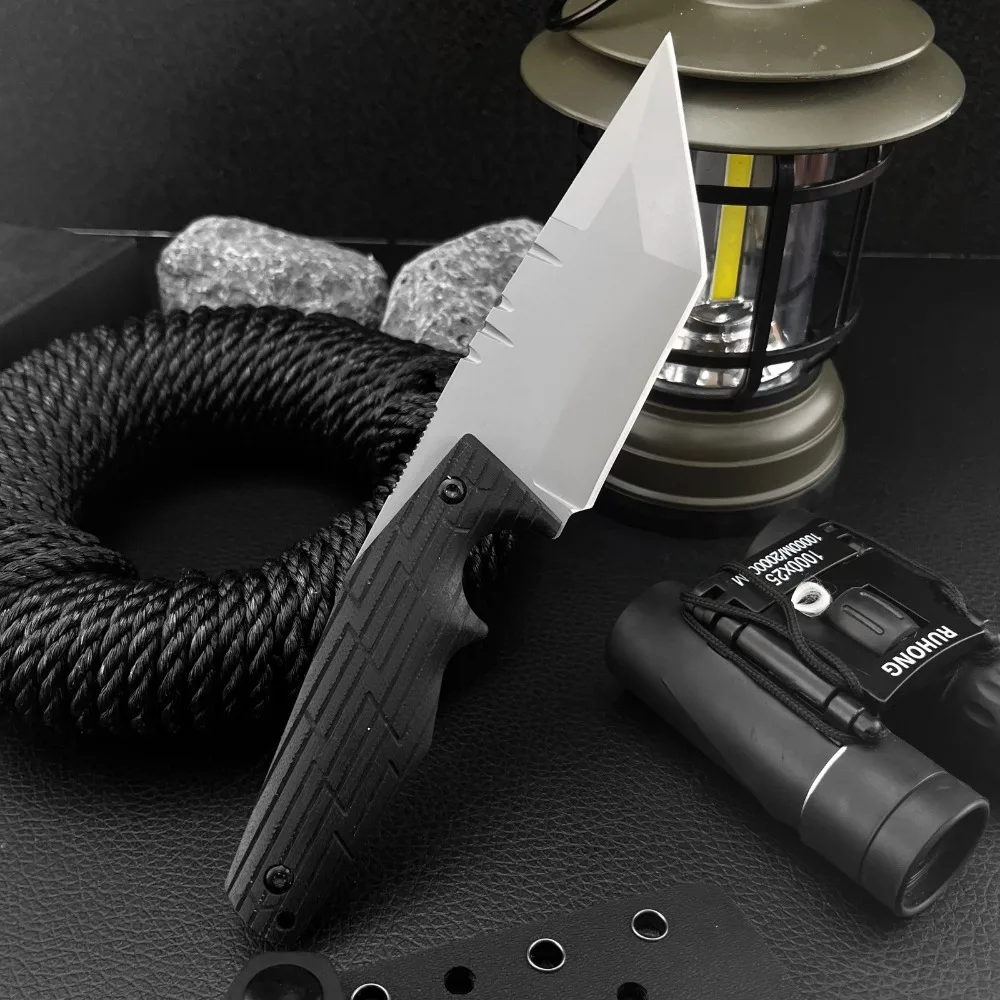 

Portable Outdoor Fixed Blade Knife Top Quality New Style Survival Straight Knife 7Cr13Mov Blade G10 Handle Durable Camping Tool