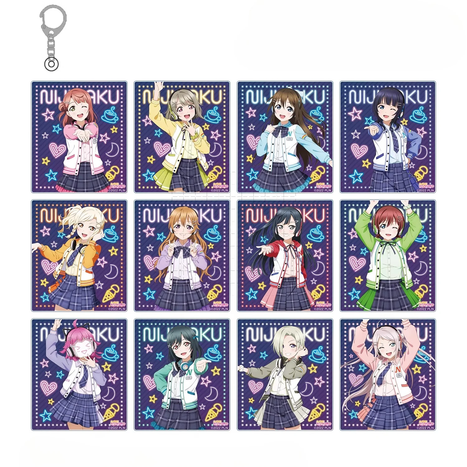

Game Nakasu Kasumi Miyashita Ai Konoe Kanata Zhong Lanzhu Uehara Ayumu Keychain Doll Anime Acrylic Keyring Pendant for Gift