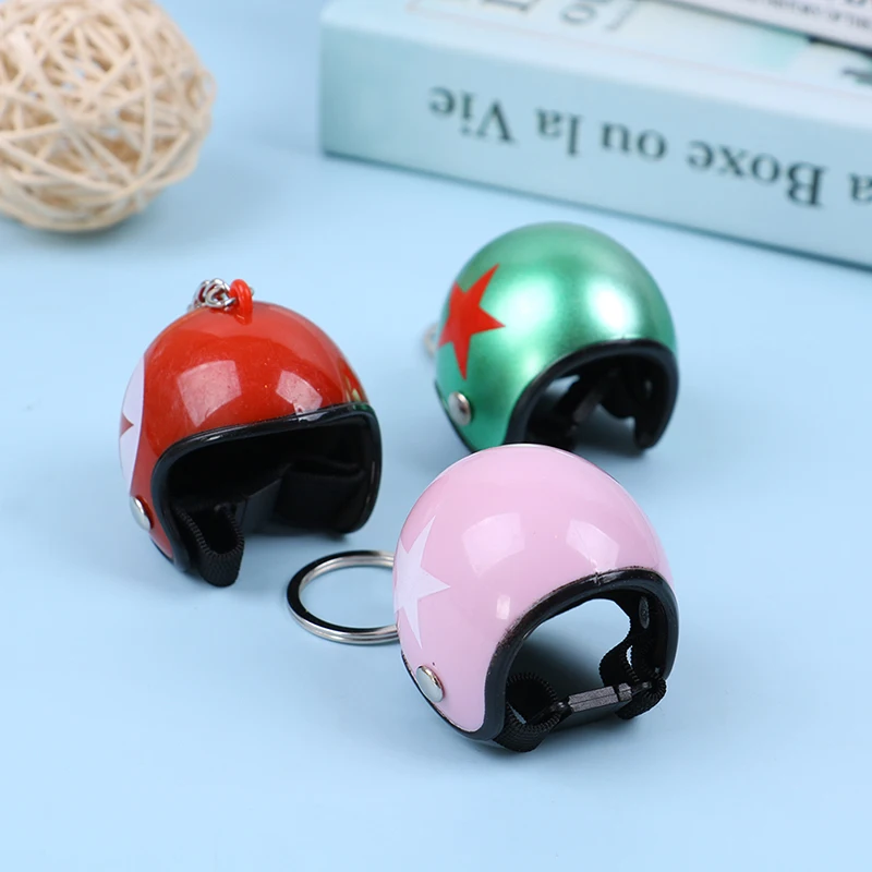 Motorcycle Helmets Key chain Women Men Cute Safety Helmet Car Keychain Bags