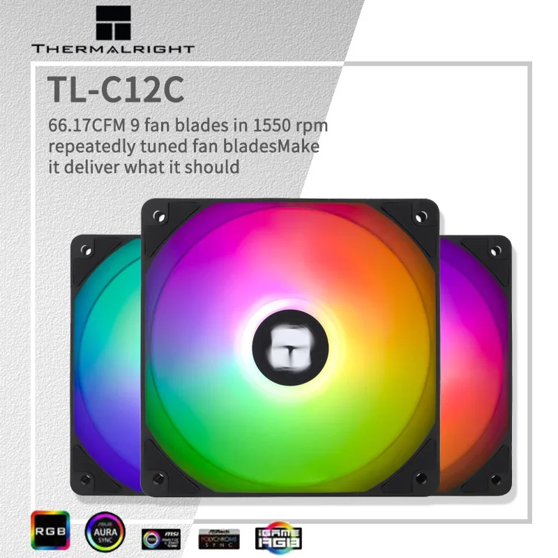 

Thermalright TL-C12C, 3 шт., 1500 об/мин, ARGB, корпус компьютера, охлаждающий вентилятор, 5 В, 3-контактный подшипник S-FDB, кулер с регулируемой скоростью