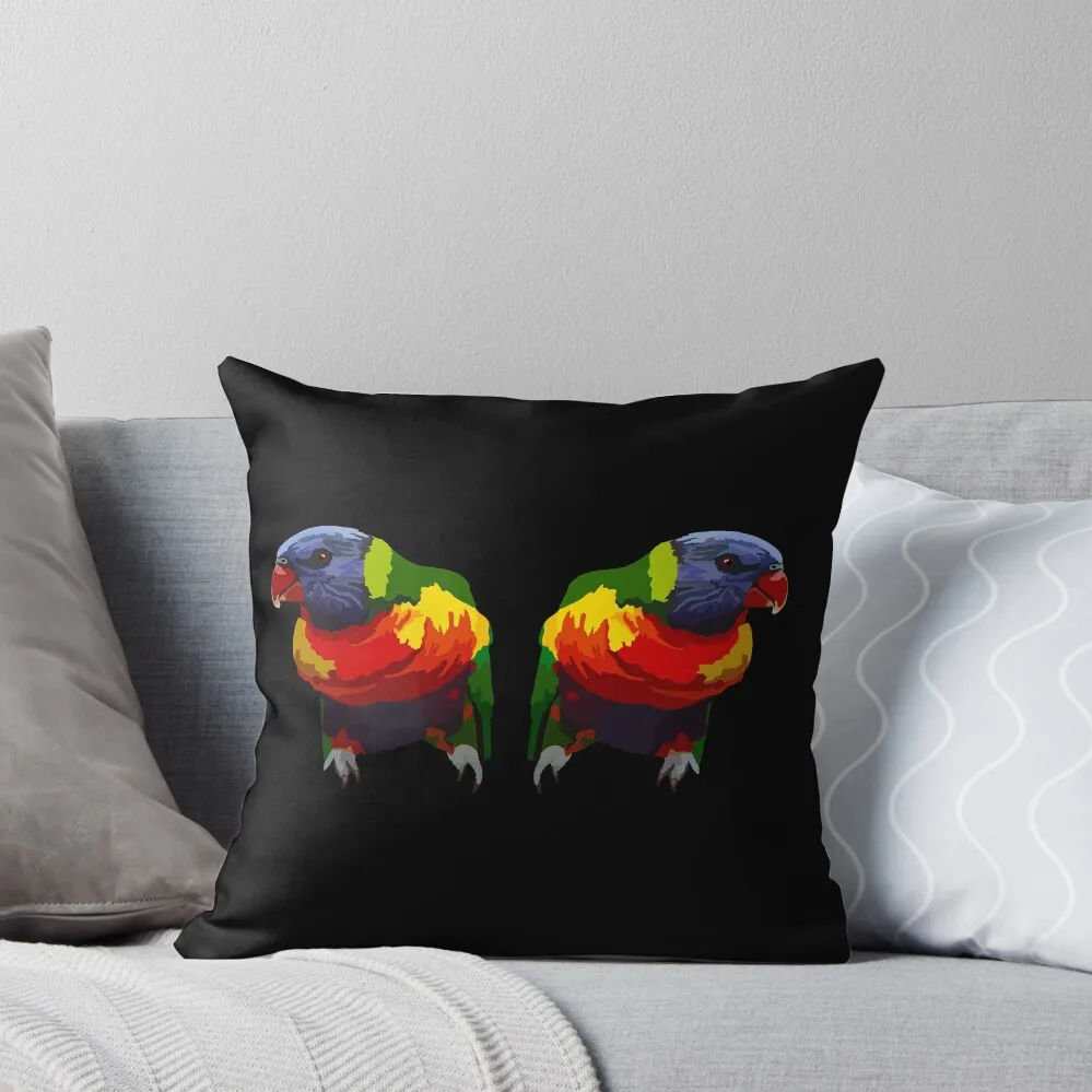 R is for Rainbow Lorikeet Throw Pillow Christmas Pillow Decorative Cushions For Living Room Cushions Home Decor