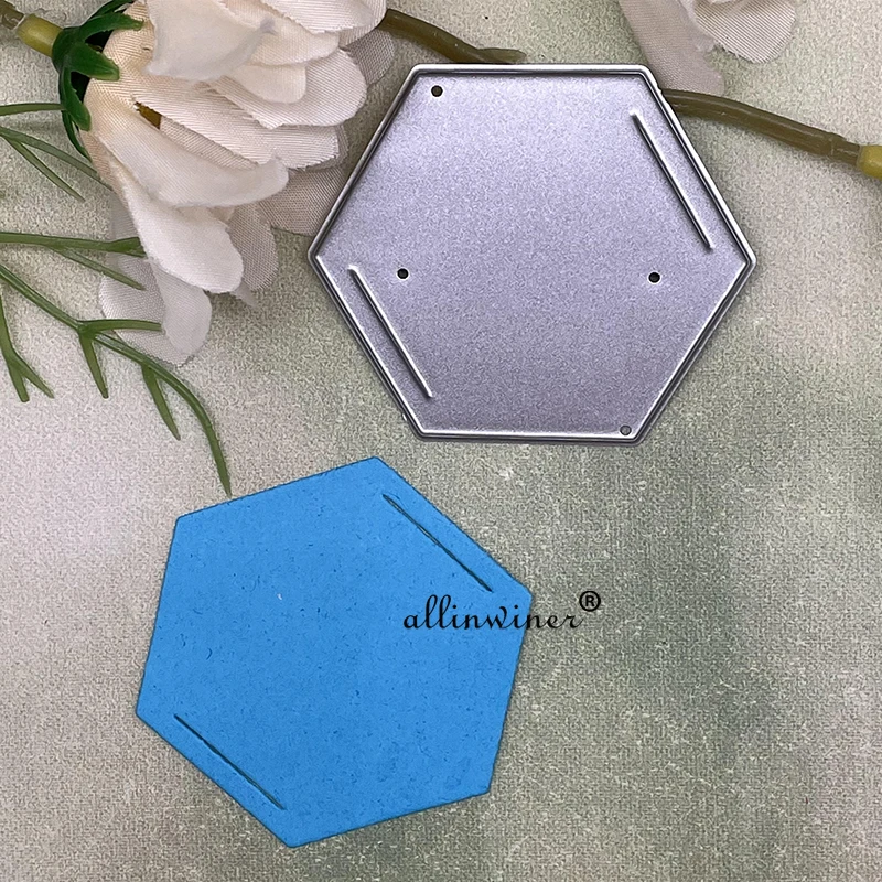 Ribbon Hexagon Label Metal Cutting Dies Stencils For DIY Scrapbooking Decorative Embossing Handcraft Die Cutting Template