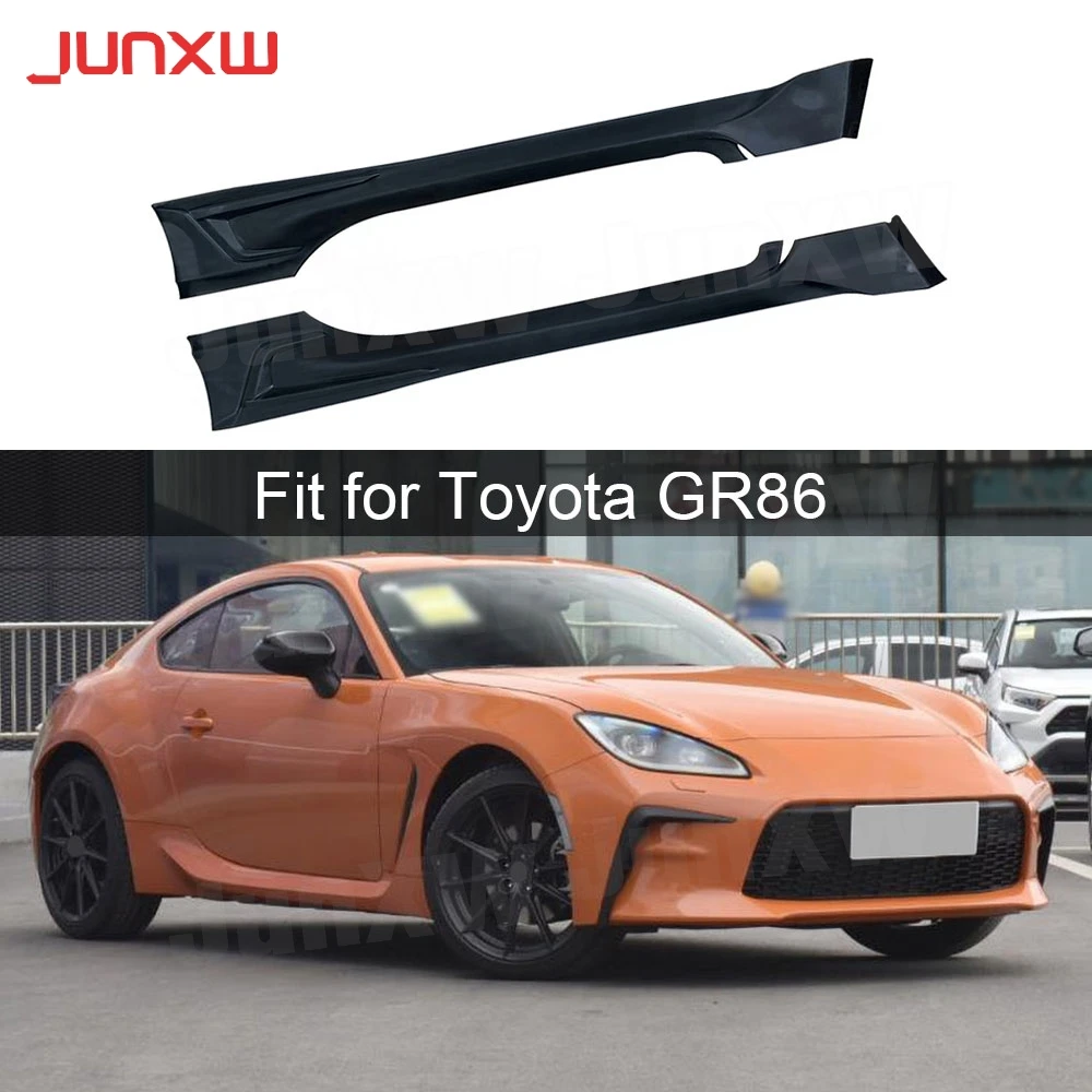 

ABS Black 2 Pieces Side Skirts Extensions Rocker Plate Splitters Lip Body Kits For Toyota GR86 Subaru BRZ 2021+ Car Accessories