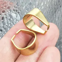 10pcs Large Stainless Steel Gold Plated Thick Pinch Bails Pendant Connectors for Heavy Pendant Men's Necklace Making 9x19mm