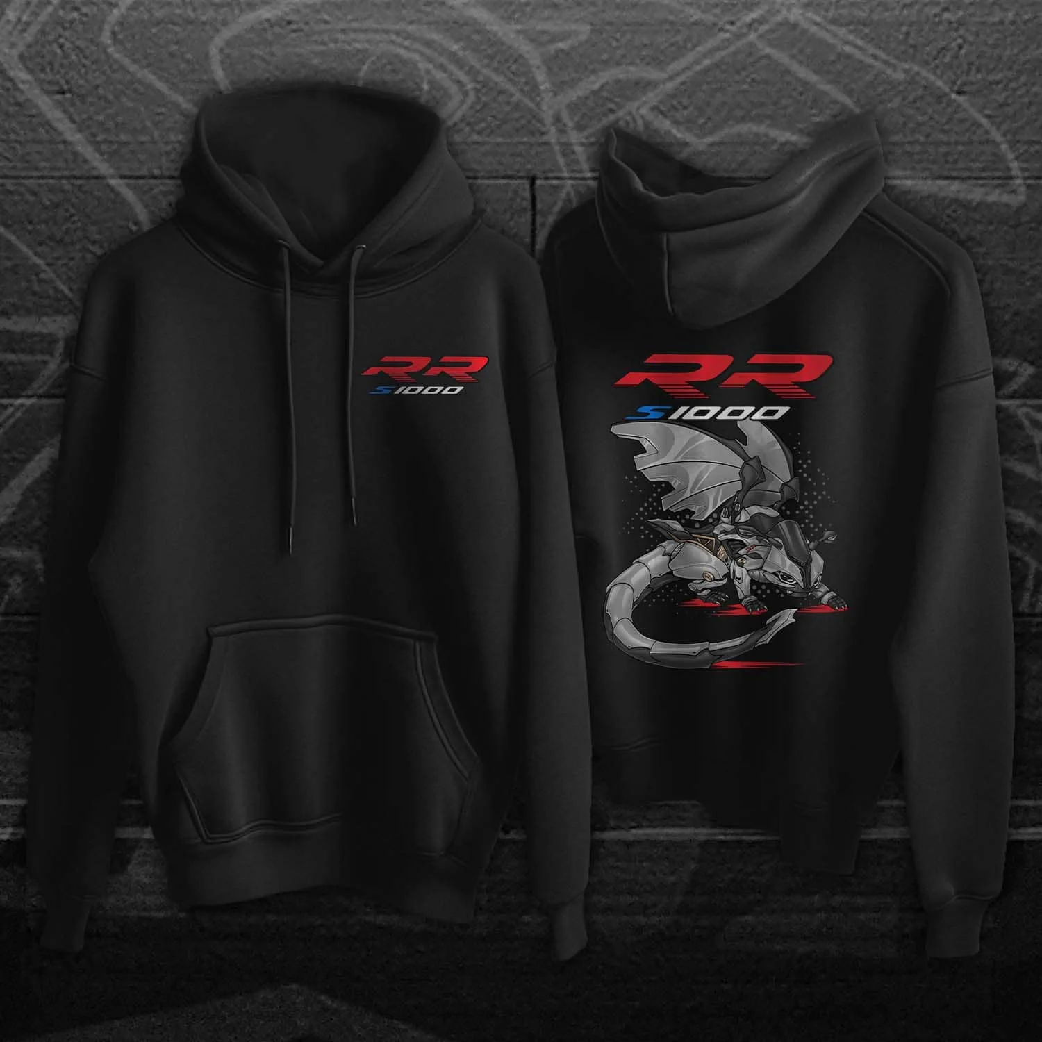 Classic German Motorcycle S1000RR Dragon Inspired Pullover Hoodie 100% Cotton Comfortable Casual Mens Clothes Rider Streetwear