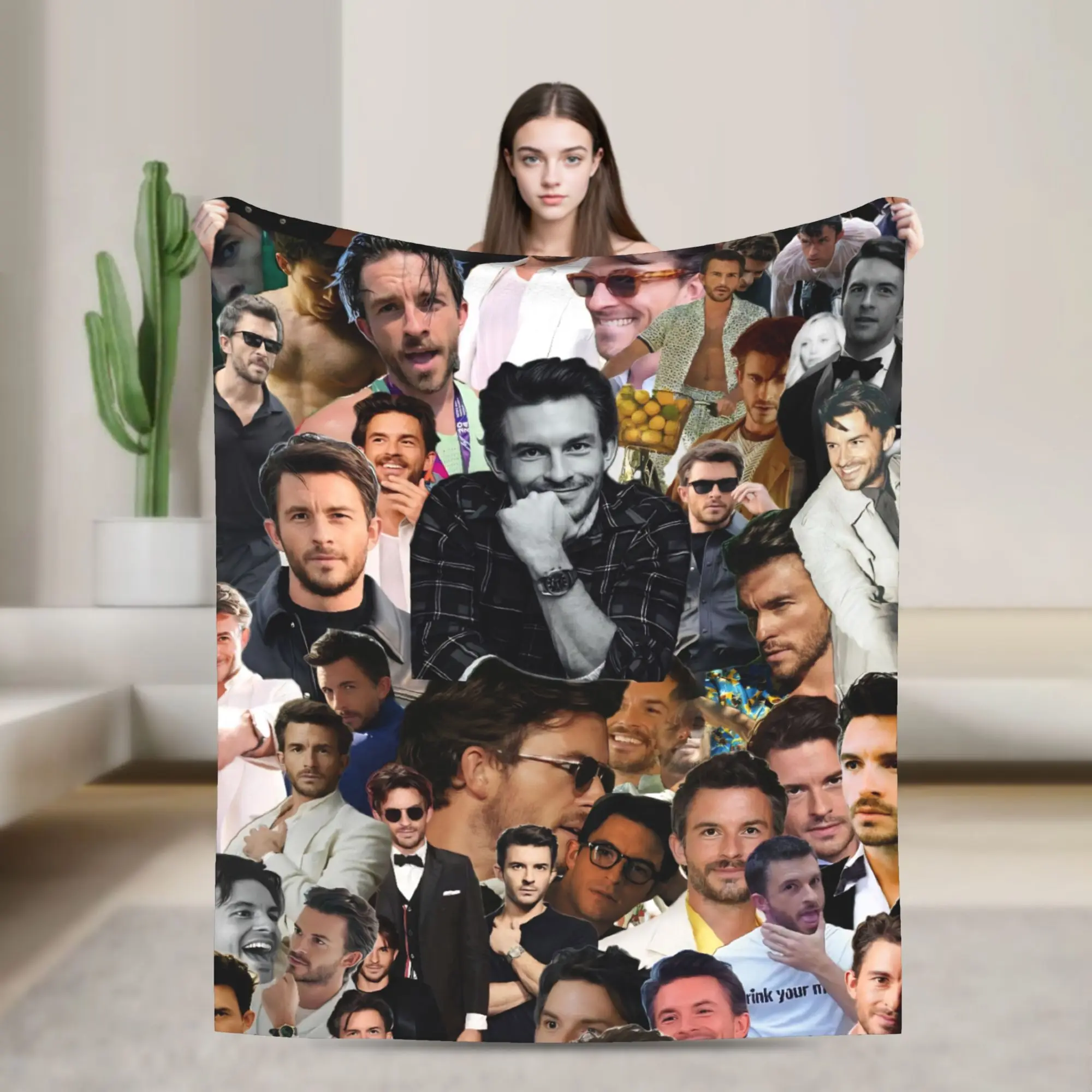 Jonathan Bailey Blanket Quality Soft Warm  Throw Blanket Autumn Travel Office Couch Chair Print Bedspread