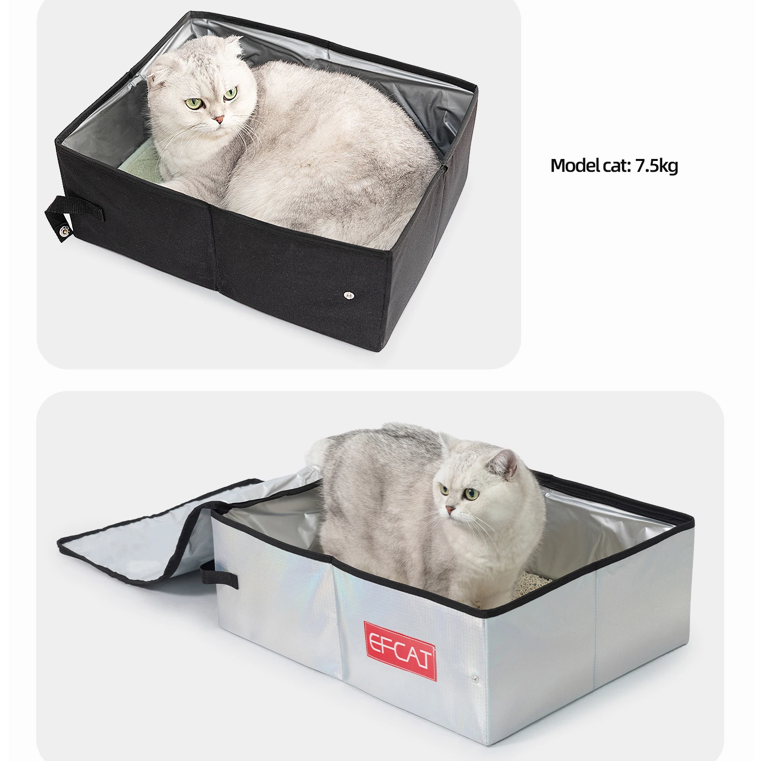 Portable Cat Litter Box With Cover Foldable Waterproof Large Size Outdoor Pet Travel Simple Toilet
