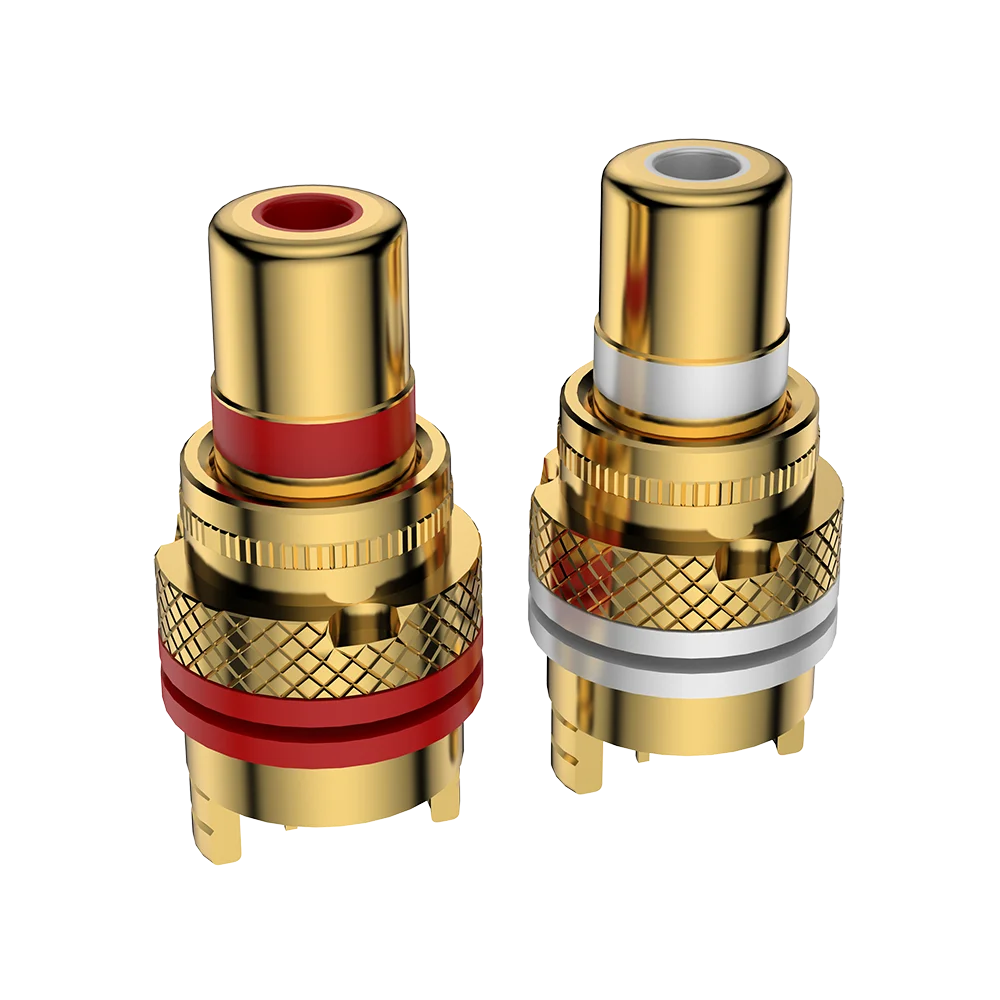 

Audiocrast R205 HiFi RCA Female Socket Pure Copper and Gold Plated RCA Jack Connector for HiFi Audio TV CD AMP