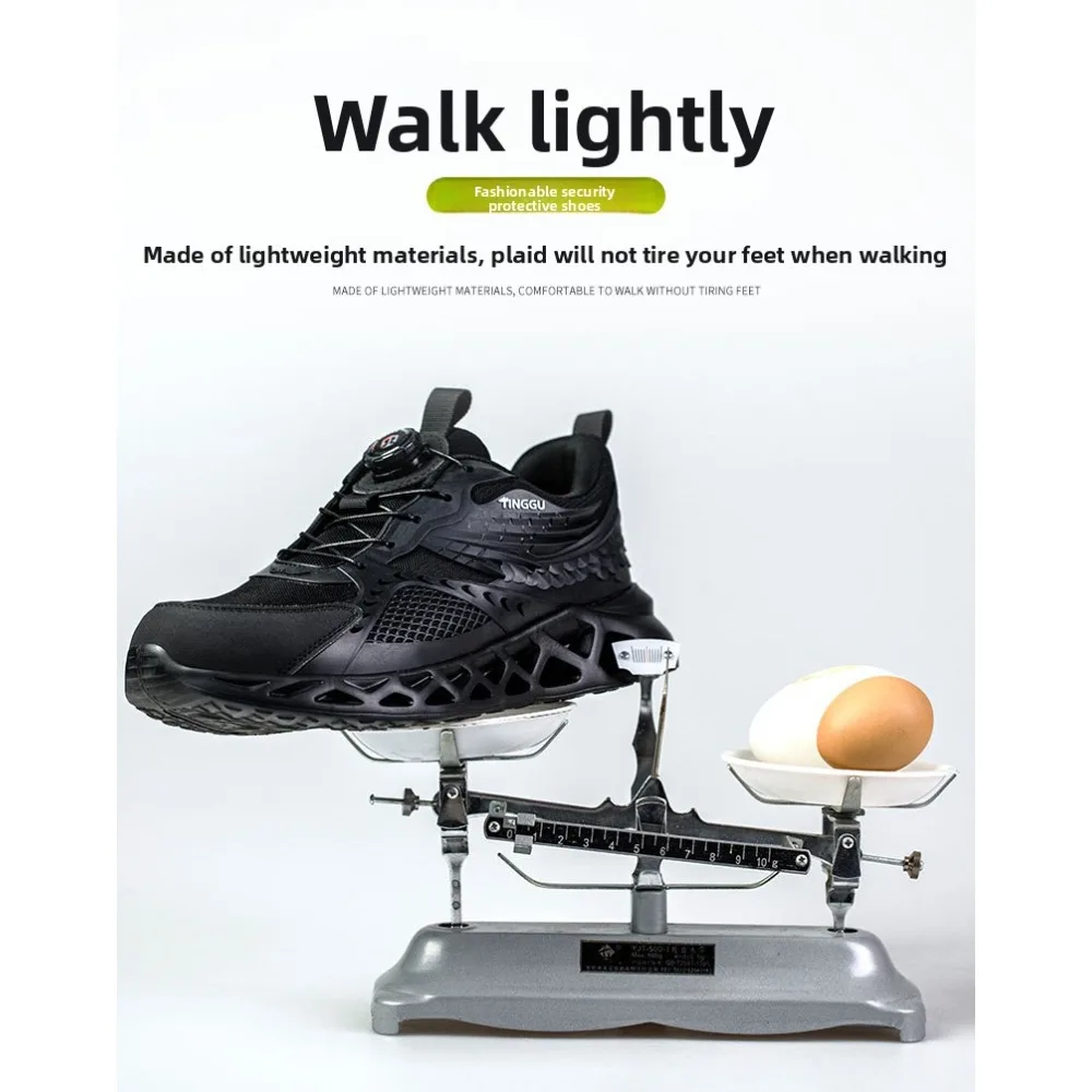 Labor Protection Shoes Summer Mesh Men's Anti SmashingWear-resistant Outdoor ConstructionSiteProtection Work Shoes Anti Piercing