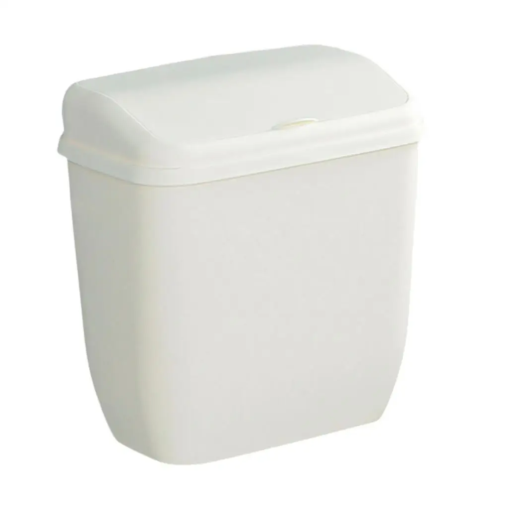 Decorative Plastic Trash Can Wastebasket with Lid, Garbage Container, Rubbish