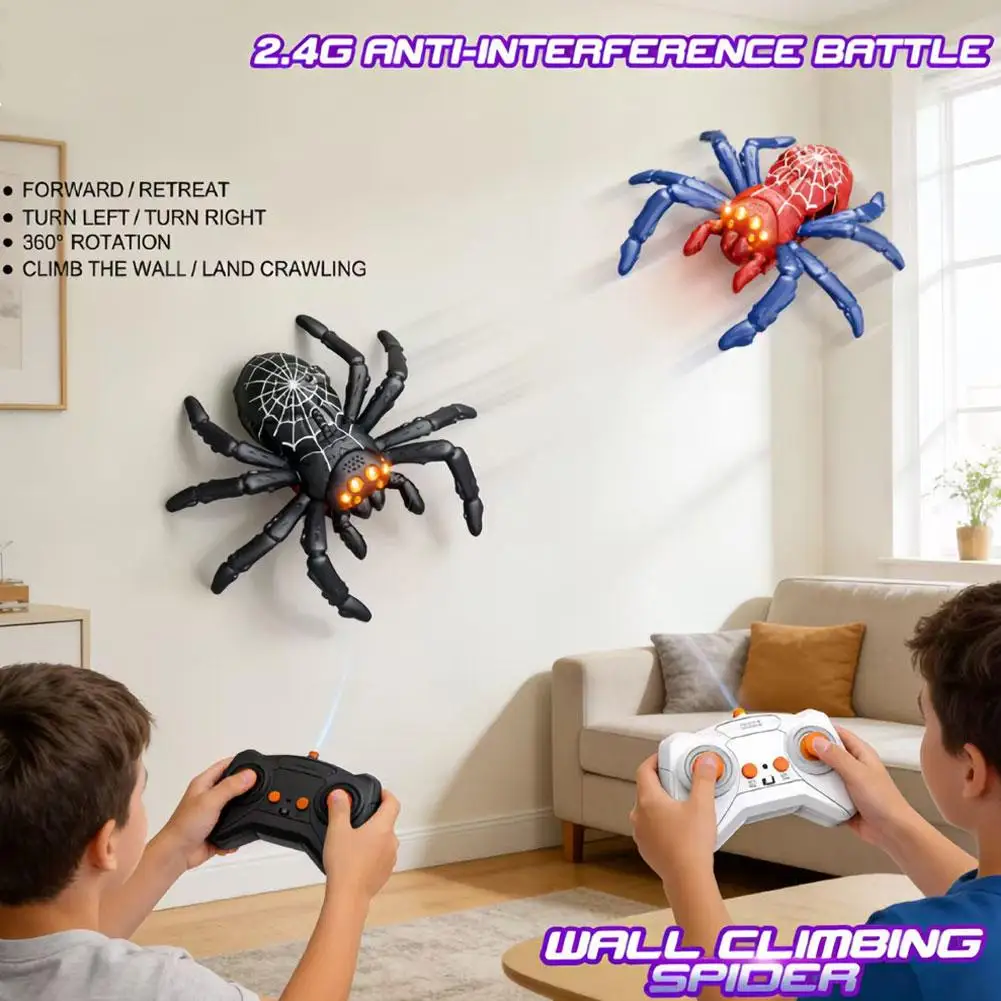 거미 도마뱀 원격 조종 장난감 벽타기 로봇 RC 자동차 LED 눈동자 동물 모방 장난감 전기 어린이 할로윈 장난감 1개