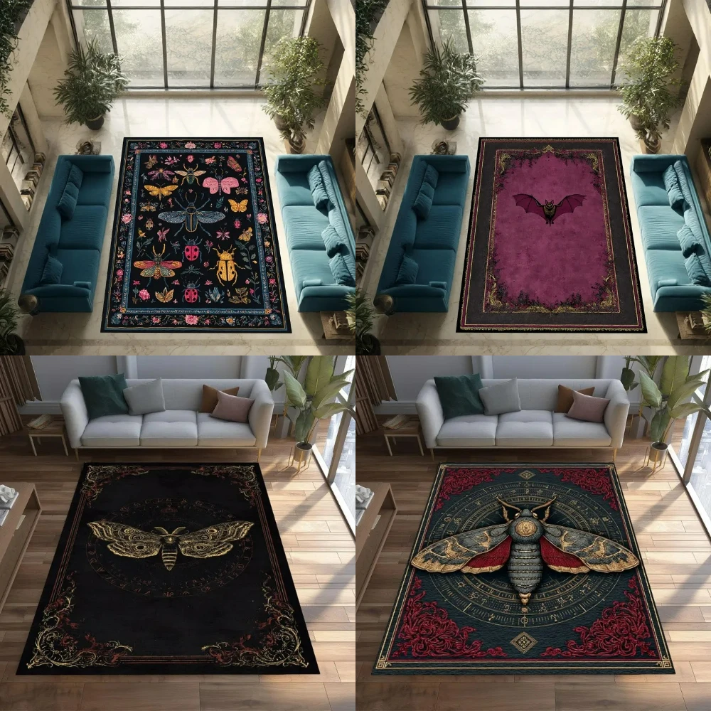 

Flies Butterflies Bees Insects Carpet Living Room Decor Sofa Rug Bedroom Bedside Rug Gothic Bat Coffee Table Floor Mat Gifts