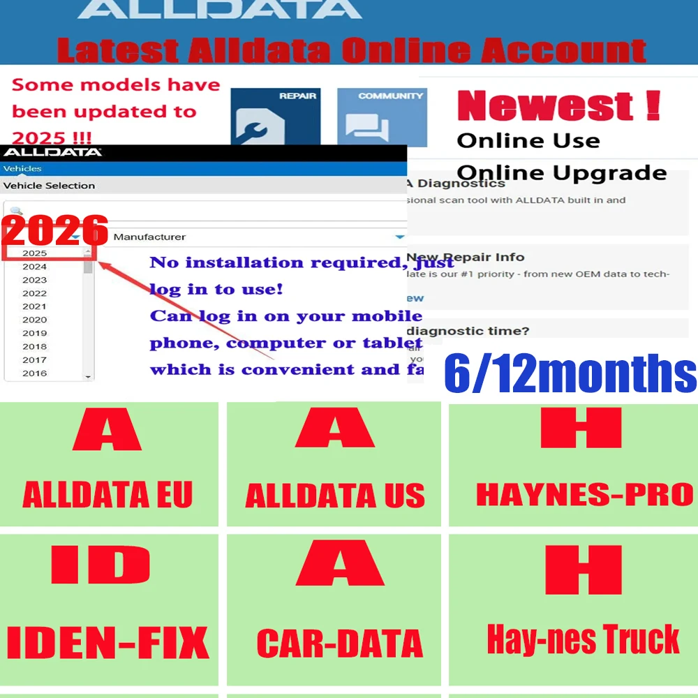 

1Year Alldata EU Data Newest Online Account Software Full Version Estimate Tsb Dtc Wiring Diagrams EU Workshop Essential Tool