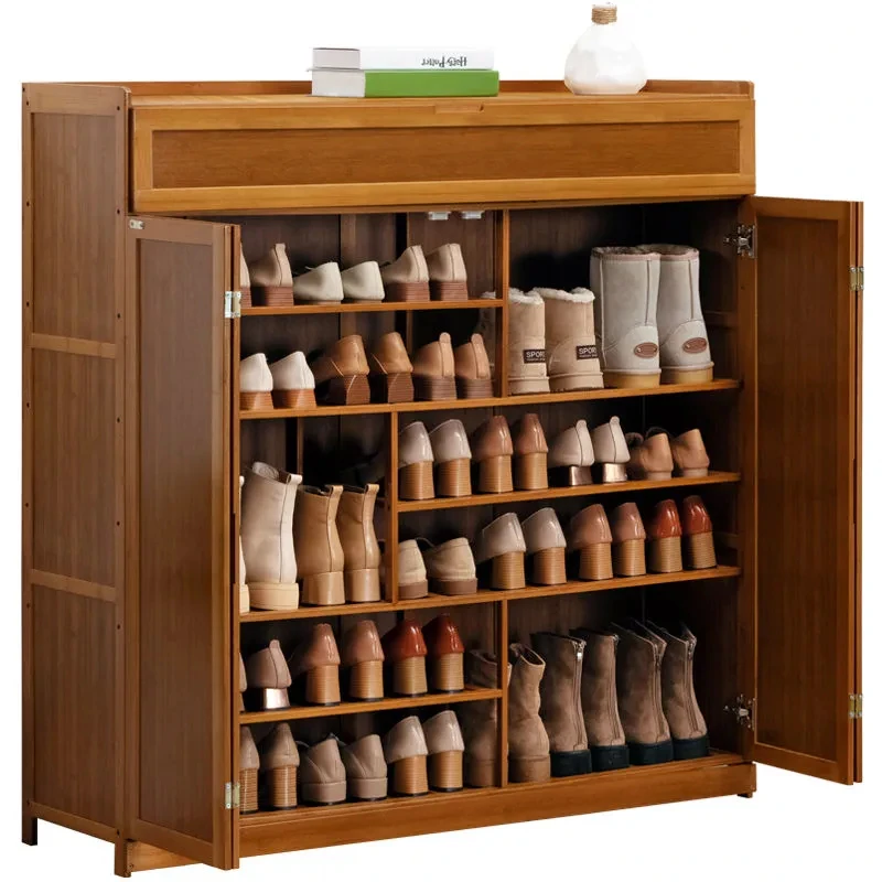 Living Room Shoe Cabinet Household Shoe Organizer Storage Dustproof Simple Shoe Shelf Multi-layer Economic Bamboo Shoe Rack