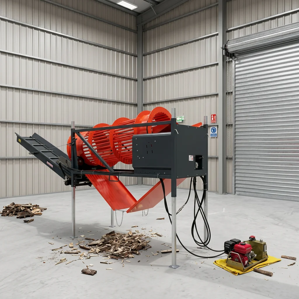 for-Rotary Drum Firewood Cleaner with Adjustable Conveyor for Firewood Processor Production Lines Auto Drum Firewood Screener