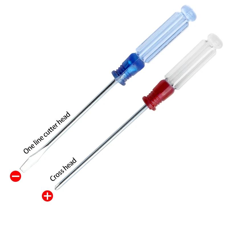 Small Cross Word /Slotted Screwdriver with Transparent Handle Mini Screwdriver Home Appliance Toy Starter 3mm