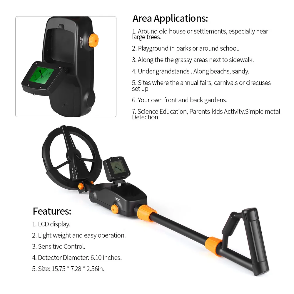 MD1008 Detector De Metal Subterrâneo LCD Display Digital Hunter Detectando Pinpointer Ouro Prata Jóias Digger Treasure Finders