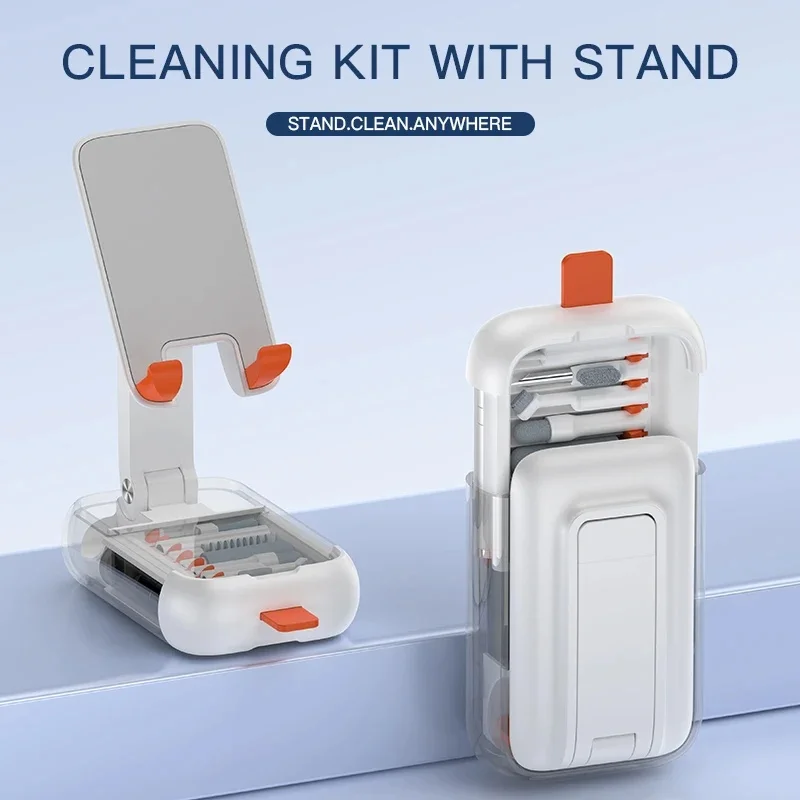19 in 1 Electronics Cleaning Kit with Foldable Phone Holder Keyboard Cleaner Screen Cleaning Tool Set for Laptop/Camera/Tablet