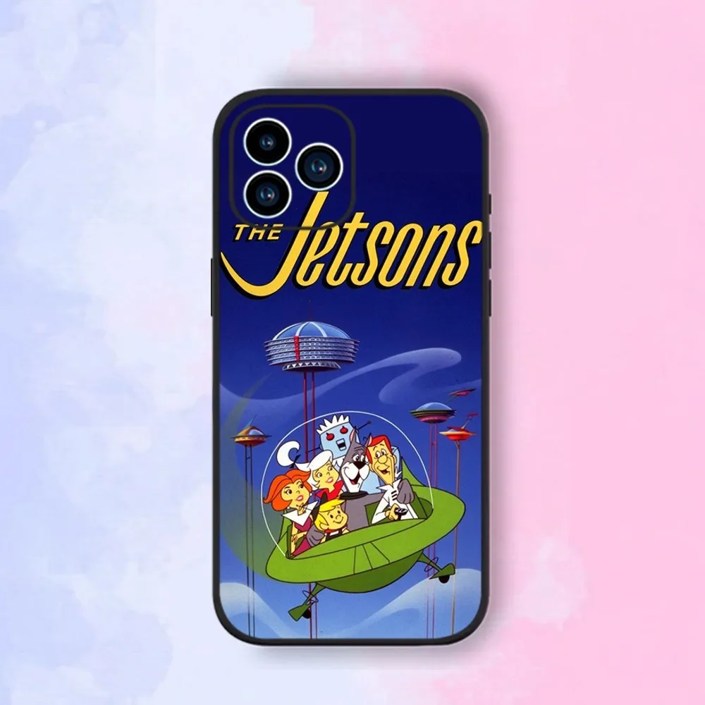 Cartoon T-The J-Jetsons Phone Case For iPhone 15,14,13,12,11,XS,XR,X,8,7,Pro,Max,Plus,mini Silicone Black Cover