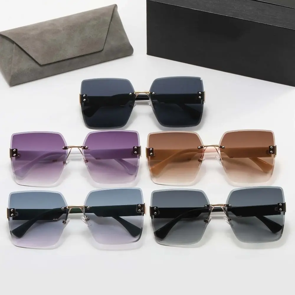 UV400 Rimless Sunglasses Fashion Gradual Vintage Gradient Sunglasses Frameless Sun Glasses Unisex