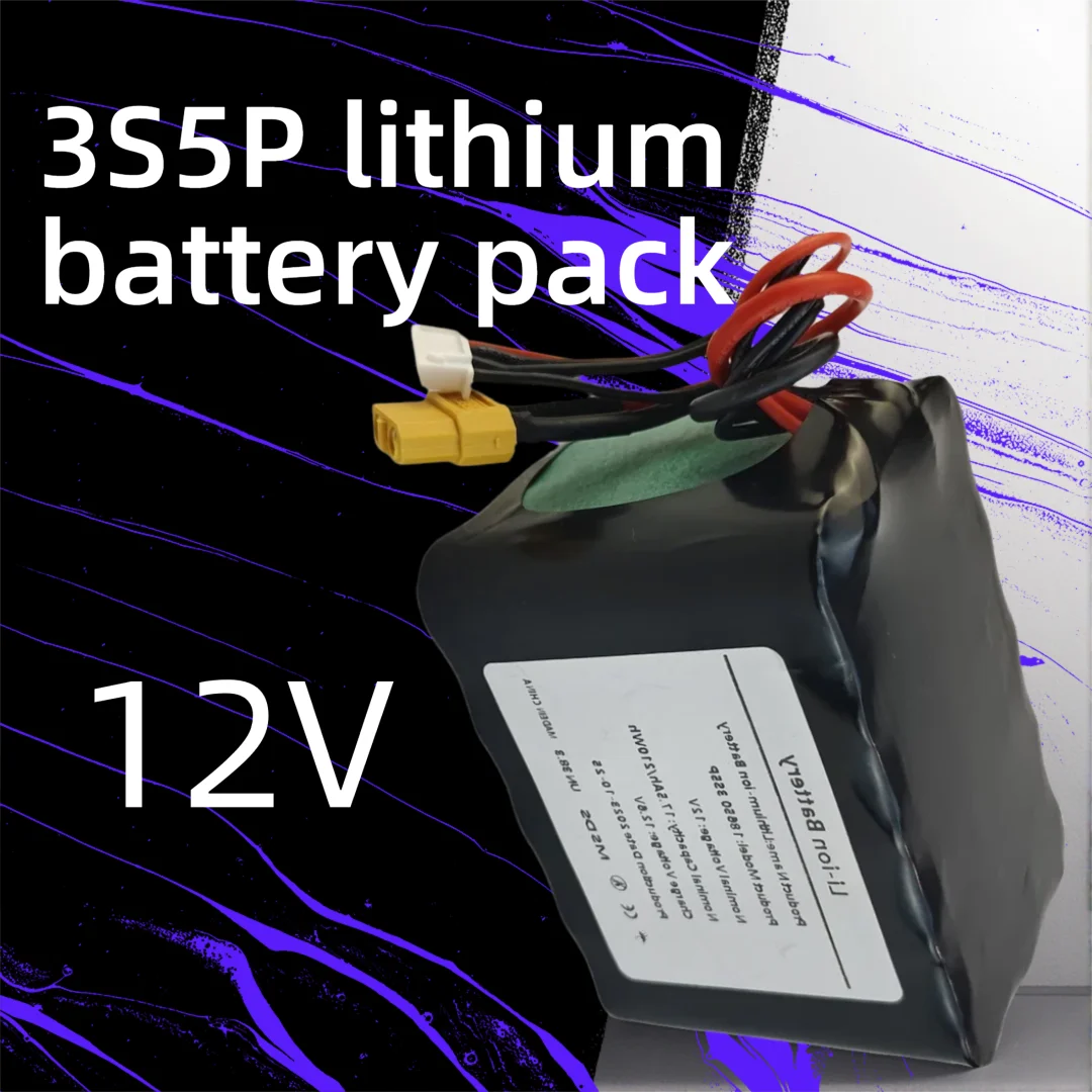 

Перезаряжаемая литий-ионная батарея 3S5P 12В 17.5Ач высокой емкости для БПЛА, с разъемами XH2.54+XT60, для различных радиоуправляемых самолетов, дронов, квадрокоптеров