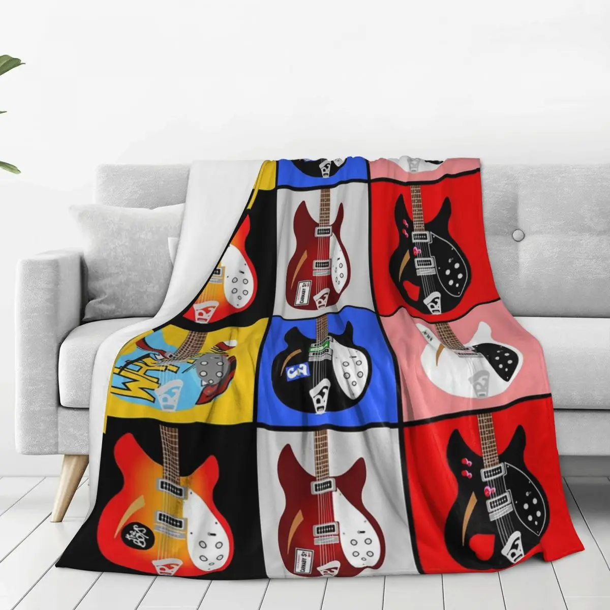 Paul Weller's Rickenbacker 330 Guitar Collection Blanket Fleece Sofa Throw Blankets For Home Bedroom Office Throws Bedspread