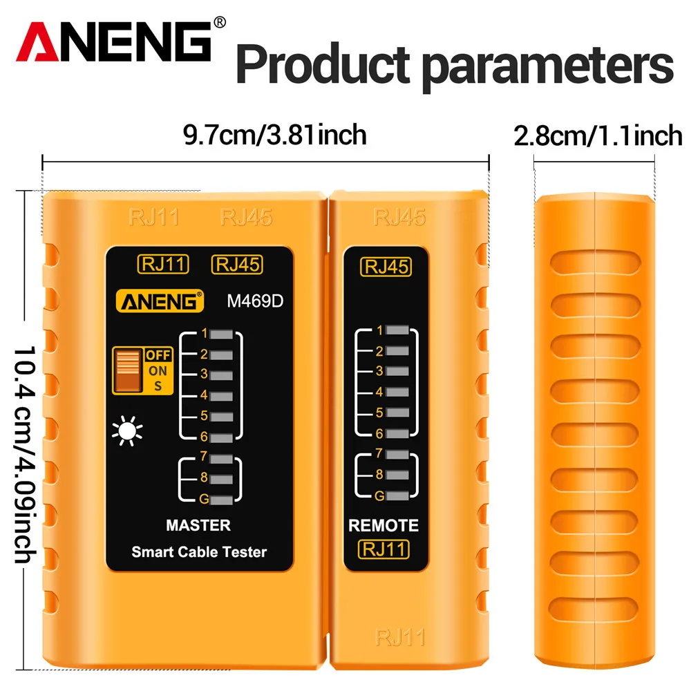 Network Analyzer Tester Professional M469D Cable lan RJ45 RJ11 RJ12 CAT5 UTP LAN Cable Tester Networking Tool Network Repair Too