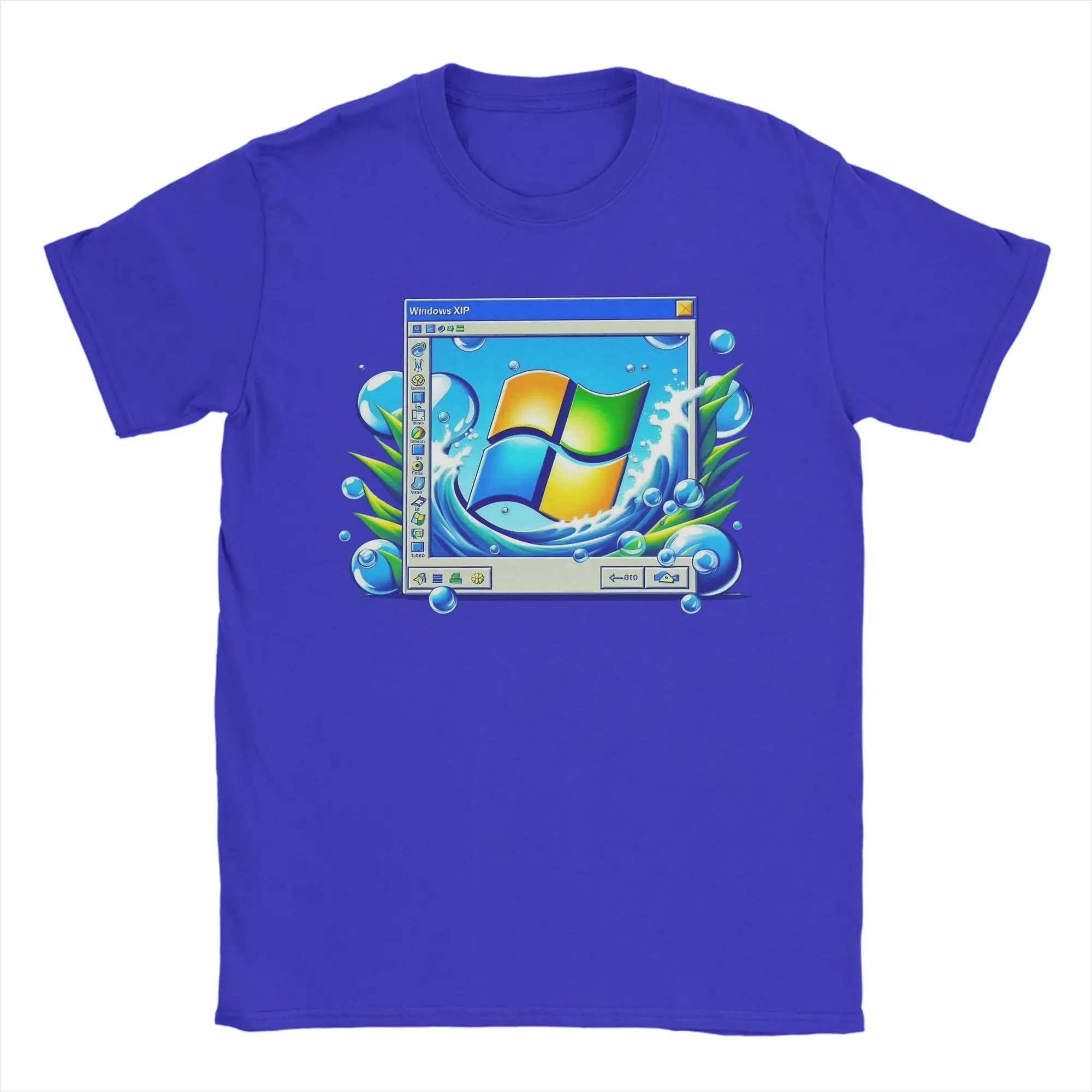 Camiseta Retro Vintage Frutiger Aero para Homens e Mulheres, 100% Algodão, Camiseta de Gola Redonda, Manga Curta, Tamanhos Grandes