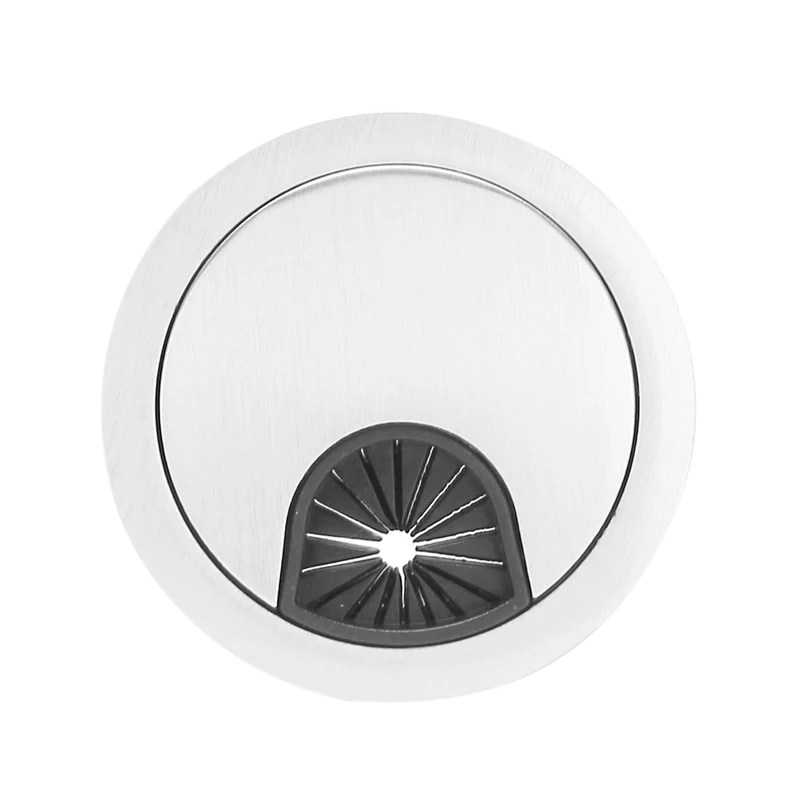 5X PC Computer Stainless Steel Outer Diameter 50mm Desk Grommet Cable Hole Cover
