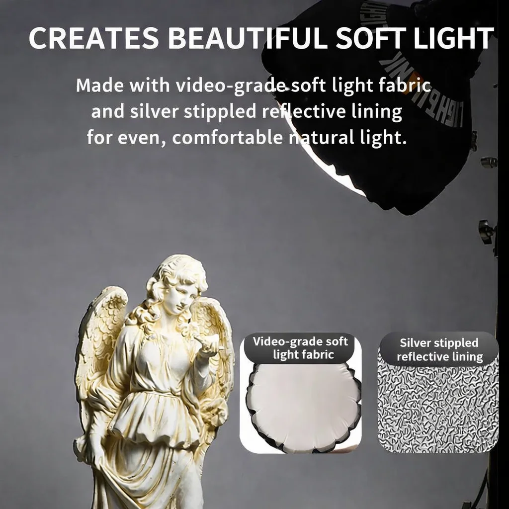 Flynoodle Air Dome 60 Inflatable Softbox Soft Light Box for 18-20cm Standard Cover Bowens Mounts COB Video Light Flash,56x34cm