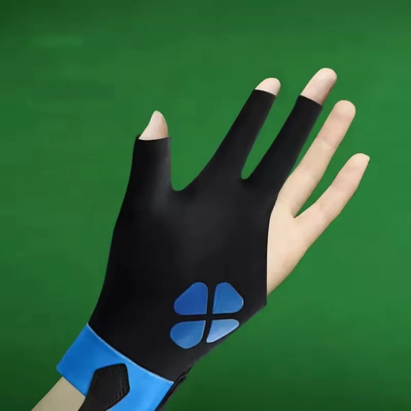 Guanto da biliardo professionale per mano sinistra Guanto da biliardo traspirante in silicone antiscivolo Elasticità Guanto da allenamento per biliardo a 3 dita