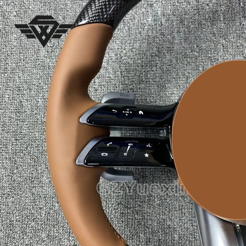 High Luxury Custom Carbon Fiber Maybach Leather Steering Wheel Suitable for Mercedes Benz AMG W223 W205 W212 W213 W221 CLA45 C63