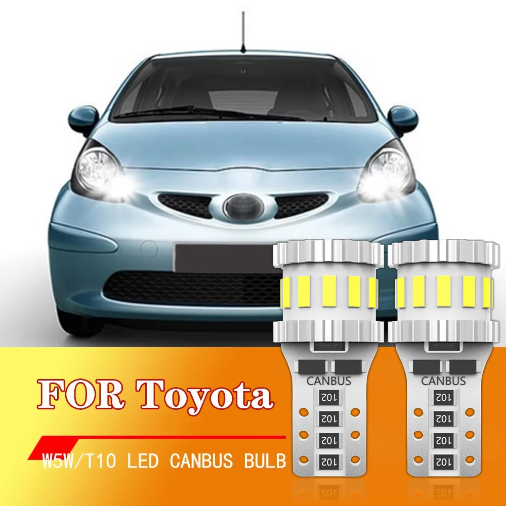 2x For Toyota Aygo 2005-2014 2006 2007 2008 2009 2010 2011 2012 T10 W5W LED Clearance Side Marker Parking Lights Bulbs CANbus