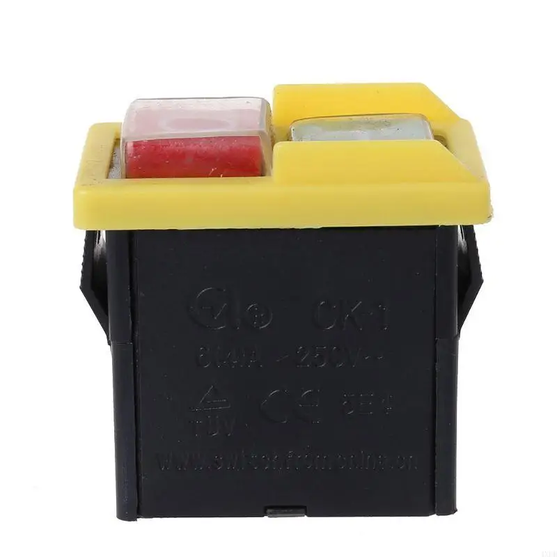 4XFD AC250V 6A Waterproof Pushbutton Machine Cutter Drill On Off Switches Control Box Switches Electromagnetic