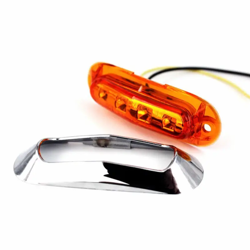 Trailer Indicator Amber LED For Trailer Installation Shockproof Sealed Lens Mounting Bracket Included 2 W Power