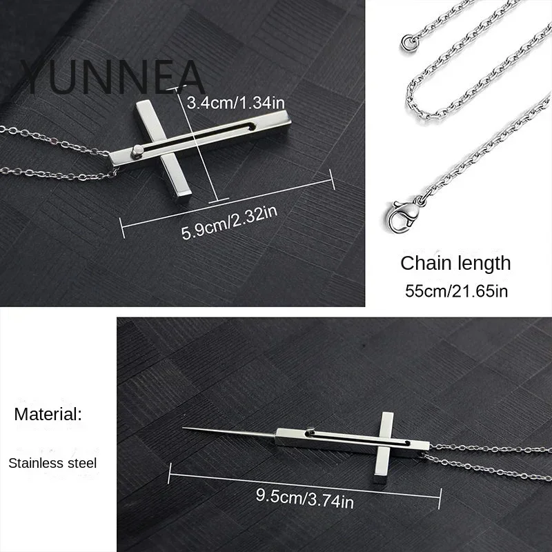 Cross Necklace Women Self-Defense Weapon Women's Survival Wolf-proof Artifact Self-defense Necklace Pendant