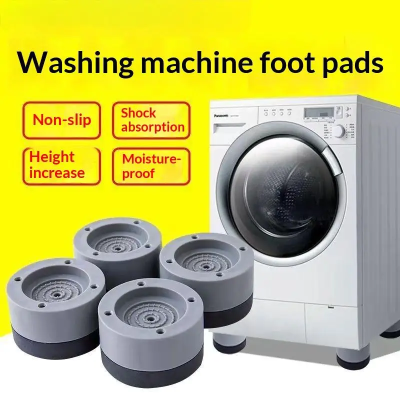 4Pcs No Adhesive Needed Anti Vibration Washing Machine Feet Pads Non-slip Silent Rubber Universal Mats for Home Use