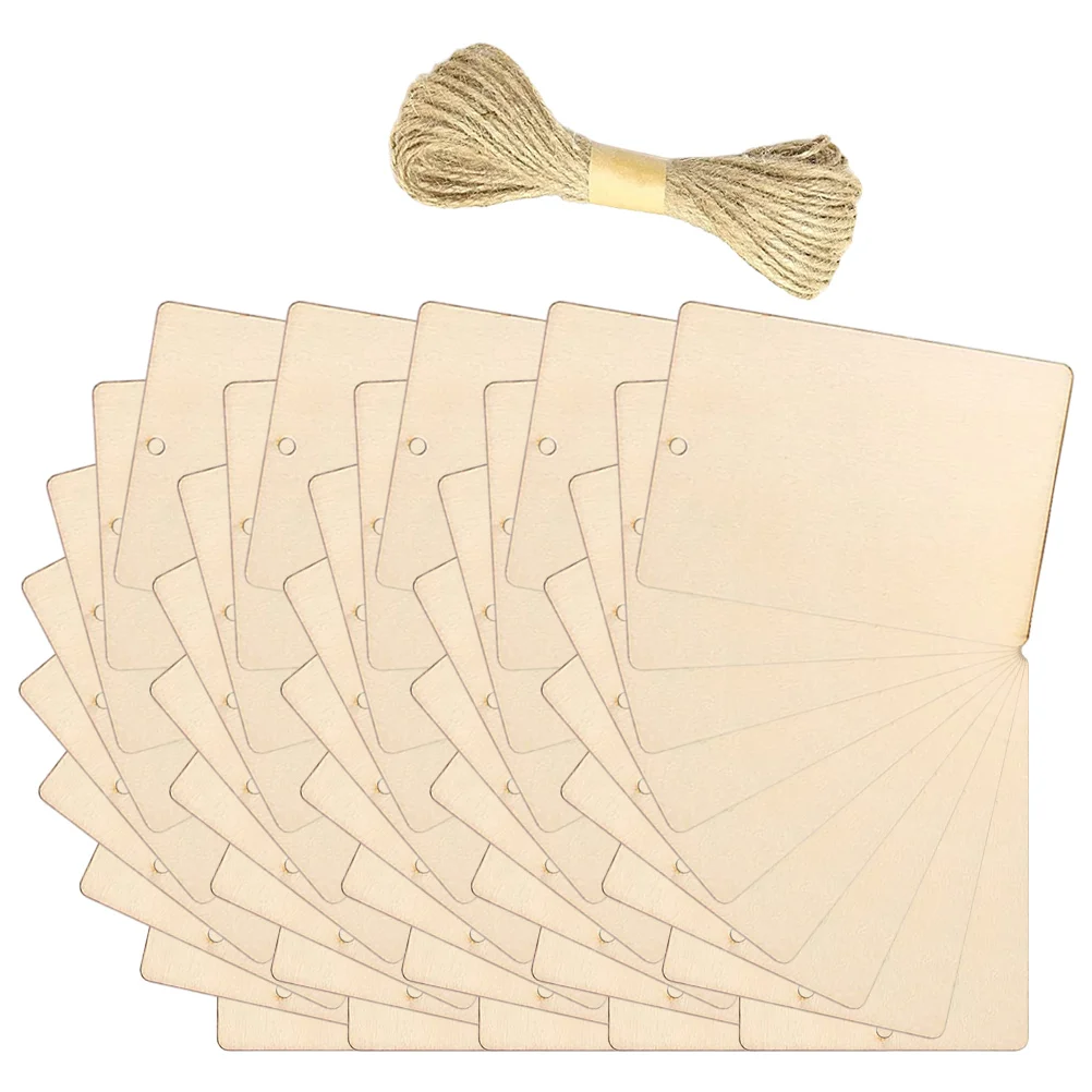 

1 set Wooden Food Labels Unfinished Rectangular DIY Painting Tags Blank Crafts Supplies Graffiti Slices Lightweight