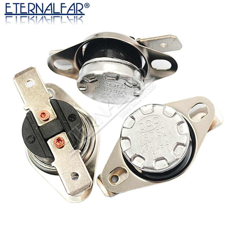 KSD301 250V 10A Normal Closed Open Temperature Switch Thermal Control 40C 50C 70C 80C 90C 100C 120C 130C 140C  150C Centigrade